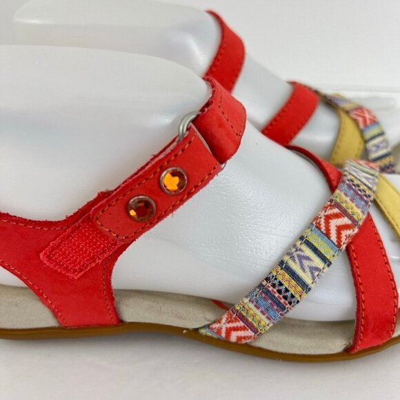 Abeo Womens  Laguna Sandals Multi Color Orange  Size US 5  Neutral Footbed - Picture 6 of 9